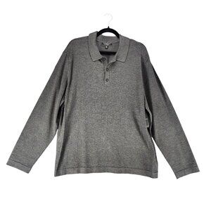 Liverpool Sweater Mens XL Charcoal Gray 1/4 Button Knit Pullover *NWT*